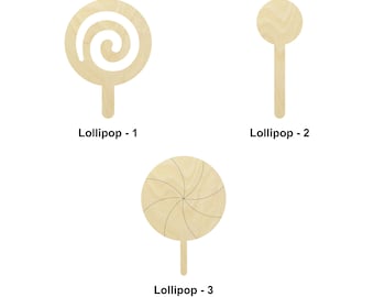 Lollipop Shape - Multiple Sizes- Laser Cut Unfinished Wood Cutout Shapes | Home Decoration Gift | Art lover gift