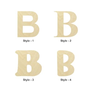 Letra Block B forma de madera - Múltiples tamaños- Formas de recorte de madera sin terminar cortadas con láser / Regalo de decoración del hogar / Universidad - Forma artesanal