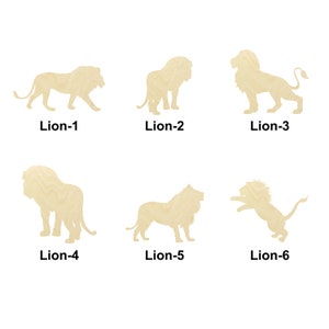 Lion - Safari a- Plusieurs tailles - Découpe au laser des formes de découpe de bois non finies | Décoration intérieure | Décoration Cadeau | Enseignes interchangeables en bois