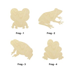 Grenouille - forme animale - Tailles multiples - Découpe au laser De coupe de bois non fini Formes | Décoration de la maison | cadeau Enseigne en bois interchangeable