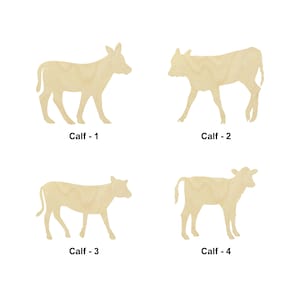 Calf-baby cow Farm animal- Multiple Sizes - Laser Cut Unfinished Wood Cutout Shapes | Home Decoration Gift | Interchangeable wooden sign