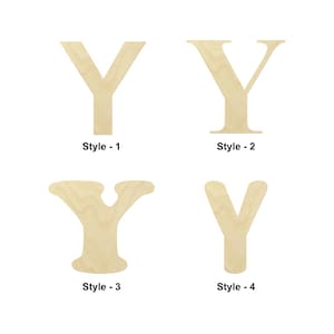 Letra mayúscula Y forma de madera - Múltiples tamaños- Formas recortadas de madera sin terminar cortadas con láser / Regalo de decoración del hogar / Universidad - Forma artesanal