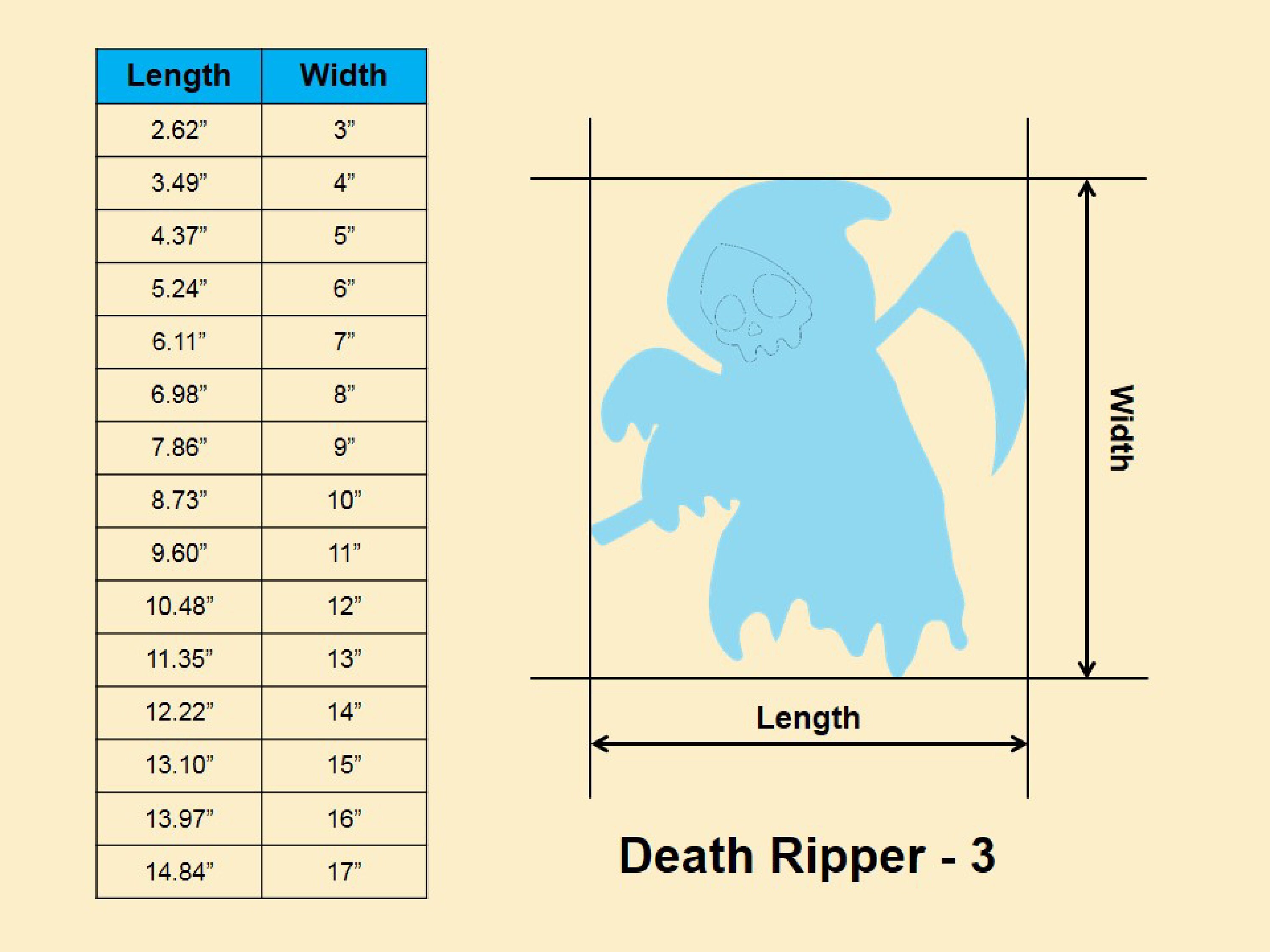 Halloween Death Ripper Shape Multiple Sizes-laser Cut - Etsy