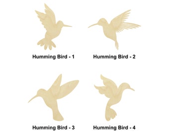 Humming Bird Shape - Multiple Sizes- Laser Cut Unfinished Wood Cutout Shapes | Home Decoration Gift | Interchangeable sign