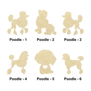 Poodle animal- Multiple Sizes - Laser Cut Unfinished Wood Cutout Shapes | Home decor | Decoration Gift | Pat love