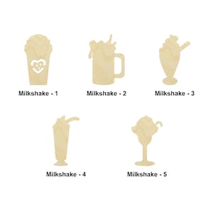 Dessert Milkshake - Laser Cut Out Unfinished Wood Craft Shape FOD18 Dessert Milkshake - Laser Cut Out Unfinished Wood Craft Shape FOD18
