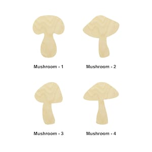 Forme champignon-fruit - Tailles multiples - Formes découpées au laser en bois inachevé | Cadeau de décoration à la maison | Panneau interchangeable