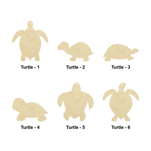 Turtle Sea animal-Multiple Sizes - Découpe au laser Formes découpées en bois non finies | Cadeau de décoration intérieure | Enseigne en bois interchangeable