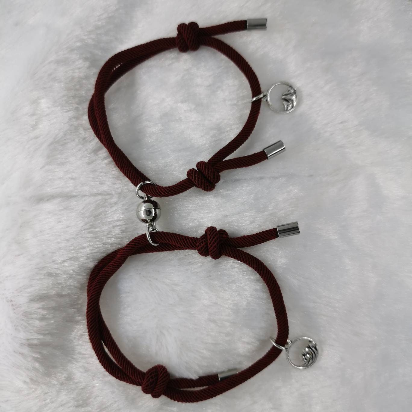 ANVEN 2 Pezzi Bracciale Portafortuna Di Coppia Braccialetti Tibetano Intrecciato A Ano Con - Foto 2