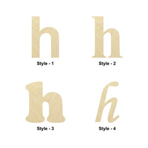 Forma de madera de letra h pequeña - Tamaños múltiples - Formas de corte de madera sin terminar cortadas con láser / Regalo de decoración del hogar / Universidad - Forma artesanal