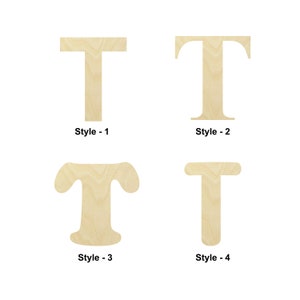 Block Letter T wooden shape - Multiple Sizes- Laser Cut Unfinished Wood Cutout Shapes | Home Decoration Gift | College - Craft Shape