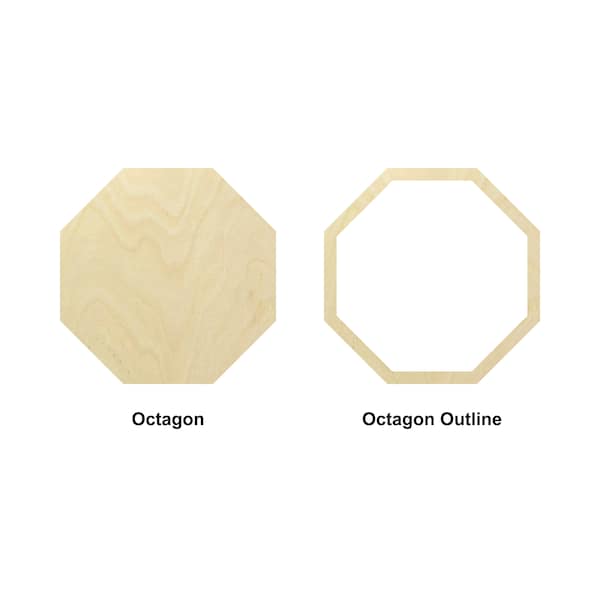 Octagon geometry Shape - Multiple Sizes - Laser Cut Unfinished Wood Cutout Shapes | Home Decoration Gift | Art or science lover gift