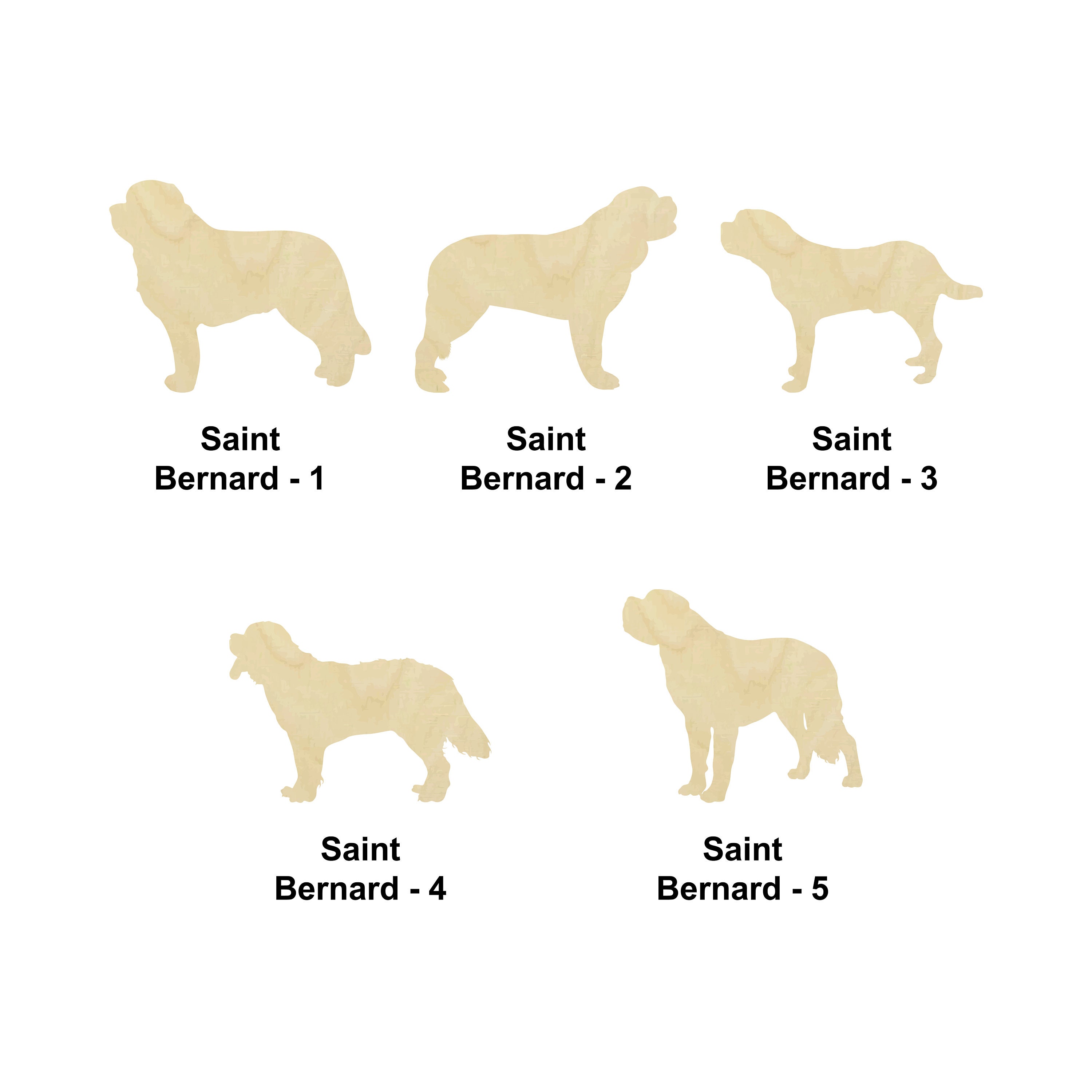 Saint Bernard Dog wooden shape - animal shape- Multiple Sizes - Laser Cut Unfinished Wood Cutout Shapes | Home Decoration Gift