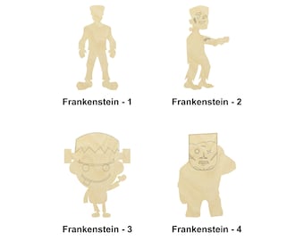 Halloween Frankenstein shape - Multiple Sizes-Laser Cut Unfinished Wood Cutout Shapes | Home Decoration Gift | Scary Interchangeable signs
