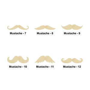 Forme de moustache - Plusieurs tailles - Formes de découpe de bois non finies découpées au laser | Décoration de la maison | cadeau Cadeau amateur d’art