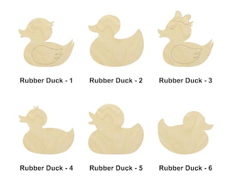 Rubber Duck - Sea/Lake animal shape-Multiple Sizes - Laser Cut Unfinished Wood Cutout Shapes | Home Decoration | Interchangeable wooden sign