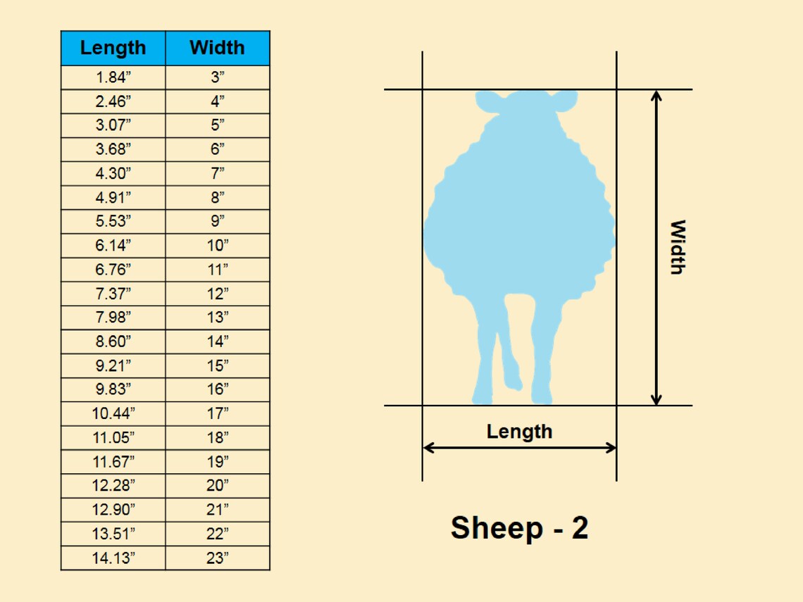 Sheep Size Comp Sheep Farm Animal- Multiple Sizes - Laser Cut Unfinished Wood Cutout ...