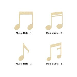 Formes d’instruments de notes de musique - Tailles multiples - Découpe au laser Formes de découpe de bois non finies | Décoration de la maison | cadeau Signe interchangeable
