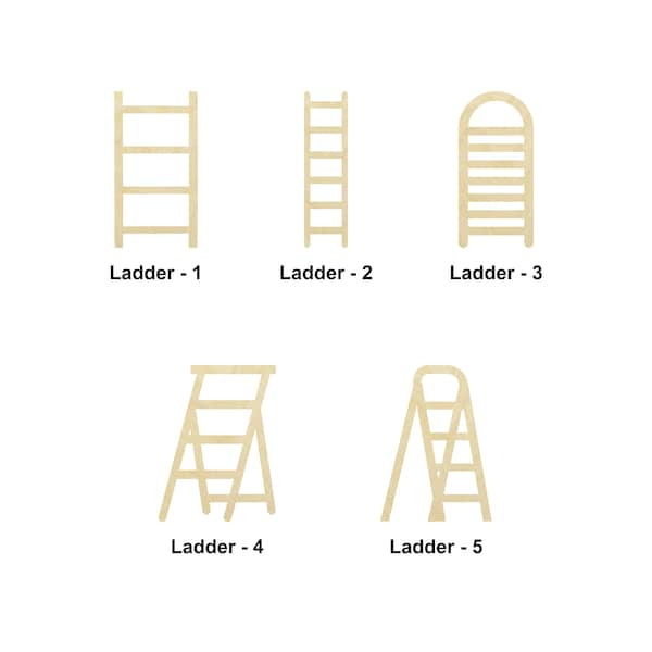 Ladder wooden Shape - Multiple Sizes- Laser Cut Unfinished Wood Cutout Shapes | Home Decoration Gift | Art lover gift