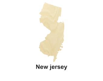 New Jersey state map wooden Shape - Multiple Sizes- Laser Cut Unfinished Wood Cutout Shapes | Home Decoration Gift | USA states craft