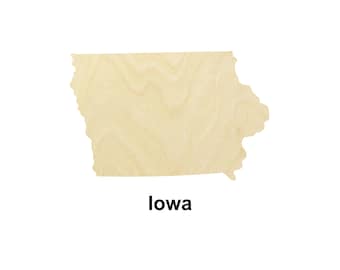 Iowa state map wooden Shape - Multiple Sizes- Laser Cut Unfinished Wood Cutout Shapes | Home Decoration Gift | USA states craft