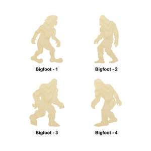 Bigfoot - animal- Plusieurs tailles - Formes de bois brut découpées au laser | Décoration d'intérieur | Cadeau déco