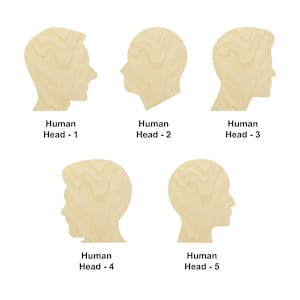 Forme de la tête humaine - Plusieurs tailles - Formes de découpe de bois non finies découpées au laser | Décoration de la maison | cadeau Cadeau d’amateur d’art ou de science