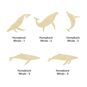 Baleine à bosse - Animal marin - Tailles multiples - Découpe au laser Des formes de découpe de bois inachevées | Décoration de la maison | cadeau Enseigne en bois interchangeable