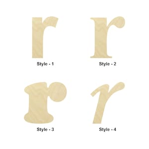 Petite lettre r en bois - Plusieurs tailles - Formes de découpe en bois non finies découpées au laser | Cadeau de décoration pour la maison | Collège - Forme artisanale