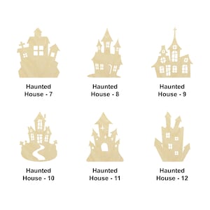 Halloween Haunted house shape - Multiple Sizes-Laser Cut Unfinished Wood Cutout Shapes | Home Decoration Gift | Scary Interchangeable signs