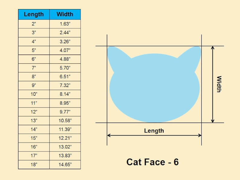 Cat Face or Cat Head Animal Shape - Multiple Sizes - Laser Cut ...