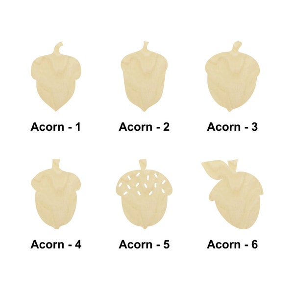 Acorn-Oaknut shape - Multiple Sizes - Laser Cut Unfinished Wood Cutout Shapes | Home decor | Decoration Gift | Fall Decorations