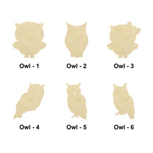 Hibou animal - Plusieurs tailles - Découpe au laser Des formes de découpe de bois non finies | Décoration intérieure | Cadeau de décoration