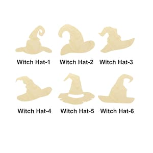 Witch Hat Halloween - Multiple Sizes - Laser Cut Unfinished Wood Cutout Shapes | Home decor | Halloween Decor | Interchangeable wooden signs