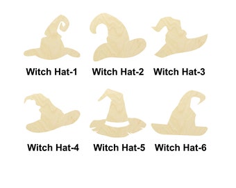 Witch Hat Halloween - Multiple Sizes - Laser Cut Unfinished Wood Cutout Shapes | Home decor | Halloween Decor | Interchangeable wooden signs