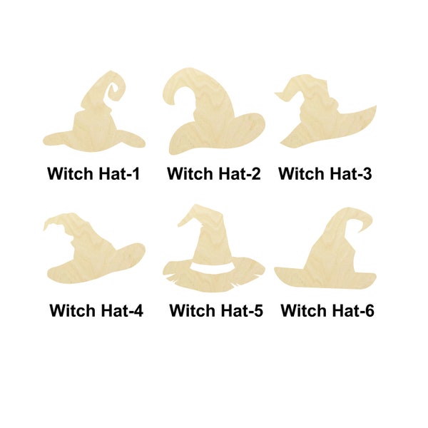 Witch Hat Halloween - Multiple Sizes - Laser Cut Unfinished Wood Cutout Shapes | Home decor | Halloween Decor | Interchangeable wooden signs