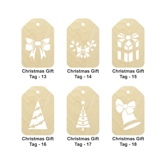 Gift Tag - Laser Cut Out Unfinished Wood Craft Shape TAG23 Gift Tag - Laser Cut Out Unfinished Wood Craft Shape TAG23