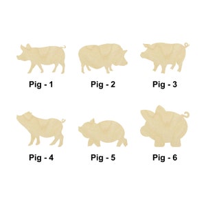 Cochon - animal - Tailles multiples - Découpe au laser Des formes de découpe de bois non finies | Décoration intérieure | Cadeau de décoration