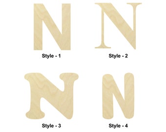 Block Letter N wooden shape - Multiple Sizes- Laser Cut Unfinished Wood Cutout Shapes | Home Decoration Gift | College - Craft Shape