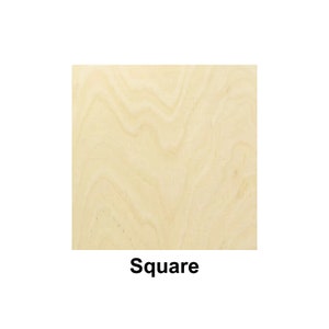 Forme carrée - Plusieurs tailles - Formes découpées au laser en bois non fini | Décoration d'intérieur | Décor canadien | Décoration Cadeau