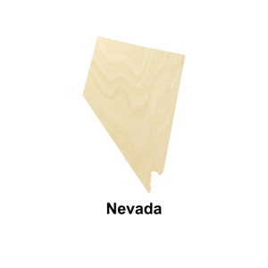 Carte de l’État du Nevada Forme en bois - Tailles multiples - Découpe au laser Formes découpées en bois non finies | Cadeau de décoration intérieure | Les États-Unis déclarent l’artisanat