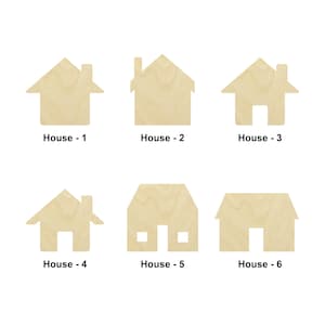 Forme en bois de maison ou de cabane - Tailles multiples - Découpe au laser Formes découpées en bois non finies | Cadeau de décoration intérieure | Cadeau d’art ou d’amoureux de Noël