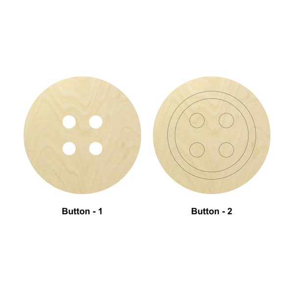 Button Shape - Multiple Sizes - Laser Cut Unfinished Wood Cutout Shapes | Home Decoration Gift | Art or sewing lover gift