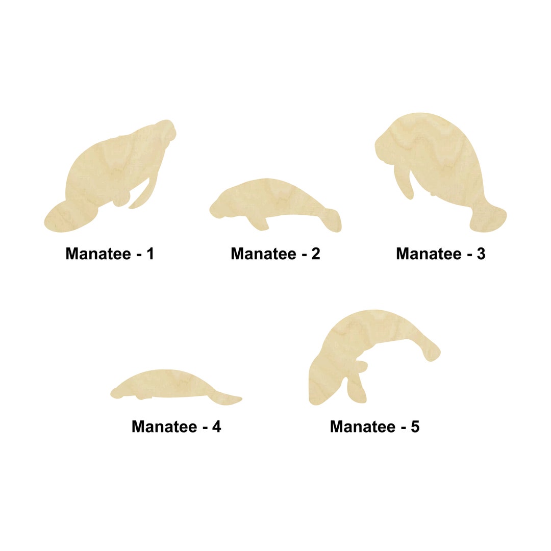 Manatee - Laser Cut Out Unfinished The Wood Shape Store