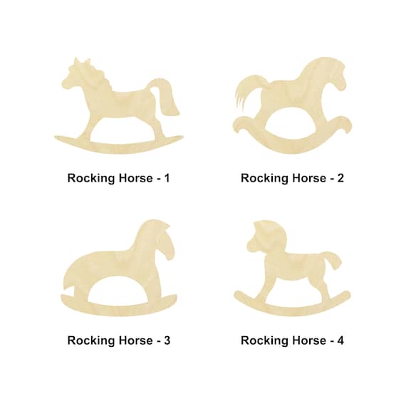Toy Rocking Unicorn - Laser Cut Out Unfinished Wood Craft Shape TOY6 Toy Rocking Unicorn - Laser Cut Out Unfinished Wood Craft Shape TOY6