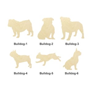 Bouledogue anglais ou français - animal- plusieurs tailles - formes découpées au laser en bois brut | Décoration d'intérieur | Cadeau déco