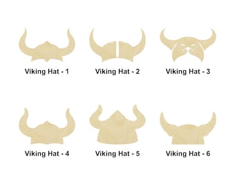 Viking hat or helmet wooden Shape - Multiple Sizes- Laser Cut Unfinished Wood Cutout Shapes | Home Decoration Gift| Art or sports lover gift