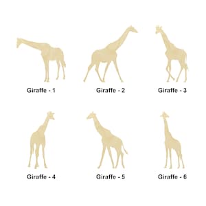 Formes d’animaux de la jungle girafe - Tailles multiples - Découpe au laser Formes de découpe de bois inachevées | Décoration de la maison | cadeau Signe interchangeable