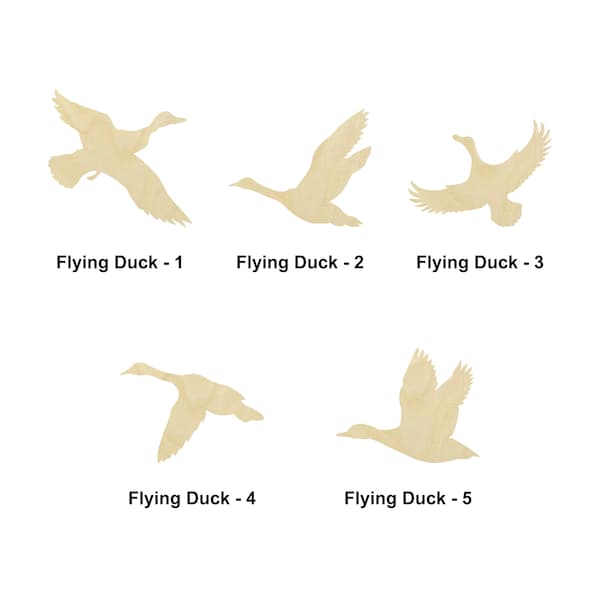 Flying Duck - Sea/Lake animal shape-Multiple Sizes - Laser Cut Unfinished Wood Cutout Shapes | Home Decoration | Interchangeable wooden sign