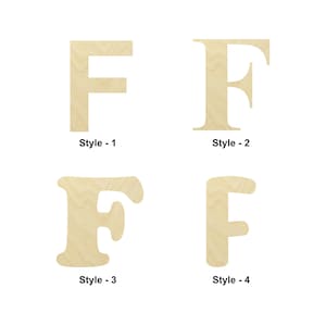 Letra mayúscula F forma de madera - Múltiples tamaños- Formas recortadas de madera sin terminar cortadas con láser / Regalo de decoración del hogar / Universidad - Forma artesanal